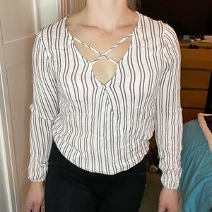 Long Sleeve Striped Blouse